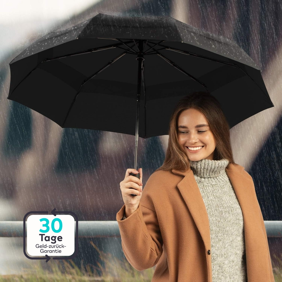 Serenosole™ RainMate Mini-Schirm | Mühelos mitzunehmen und deshalb immer trocken | Kleinster Regenschirm 2024 (1+1 GRATIS)