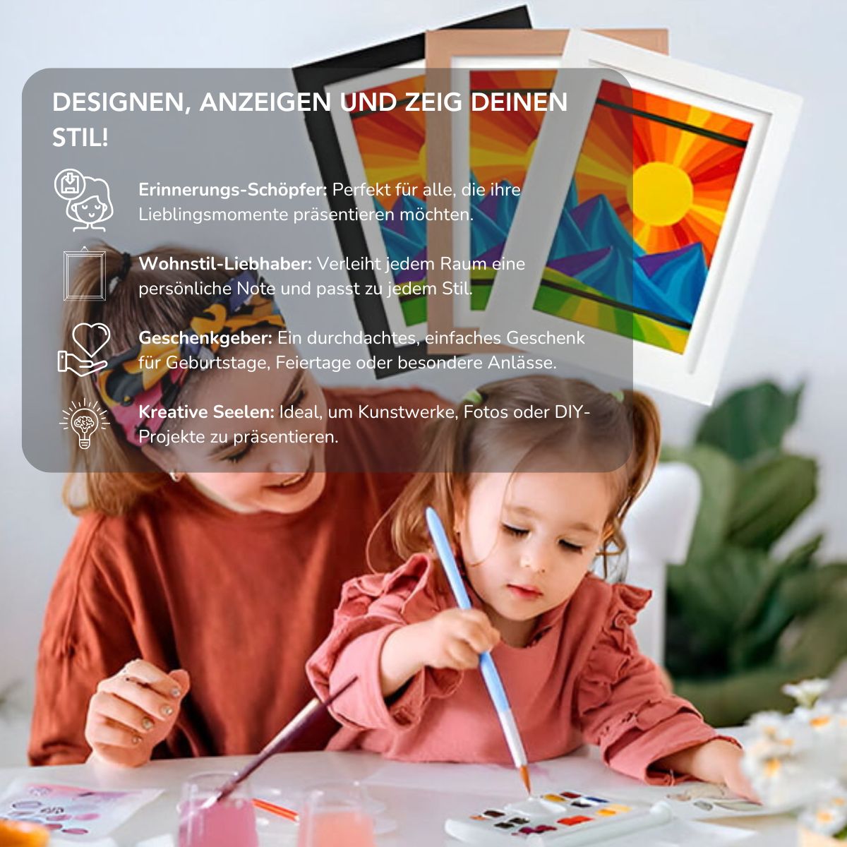 Serenosole™ FrameArt Rahmen für Kinderkunstwerke | Verwandle deine Lieblingsmomente in wunderschöne, gerahmte Kunst | Der perfekte Rahmen für jeden Moment 2024