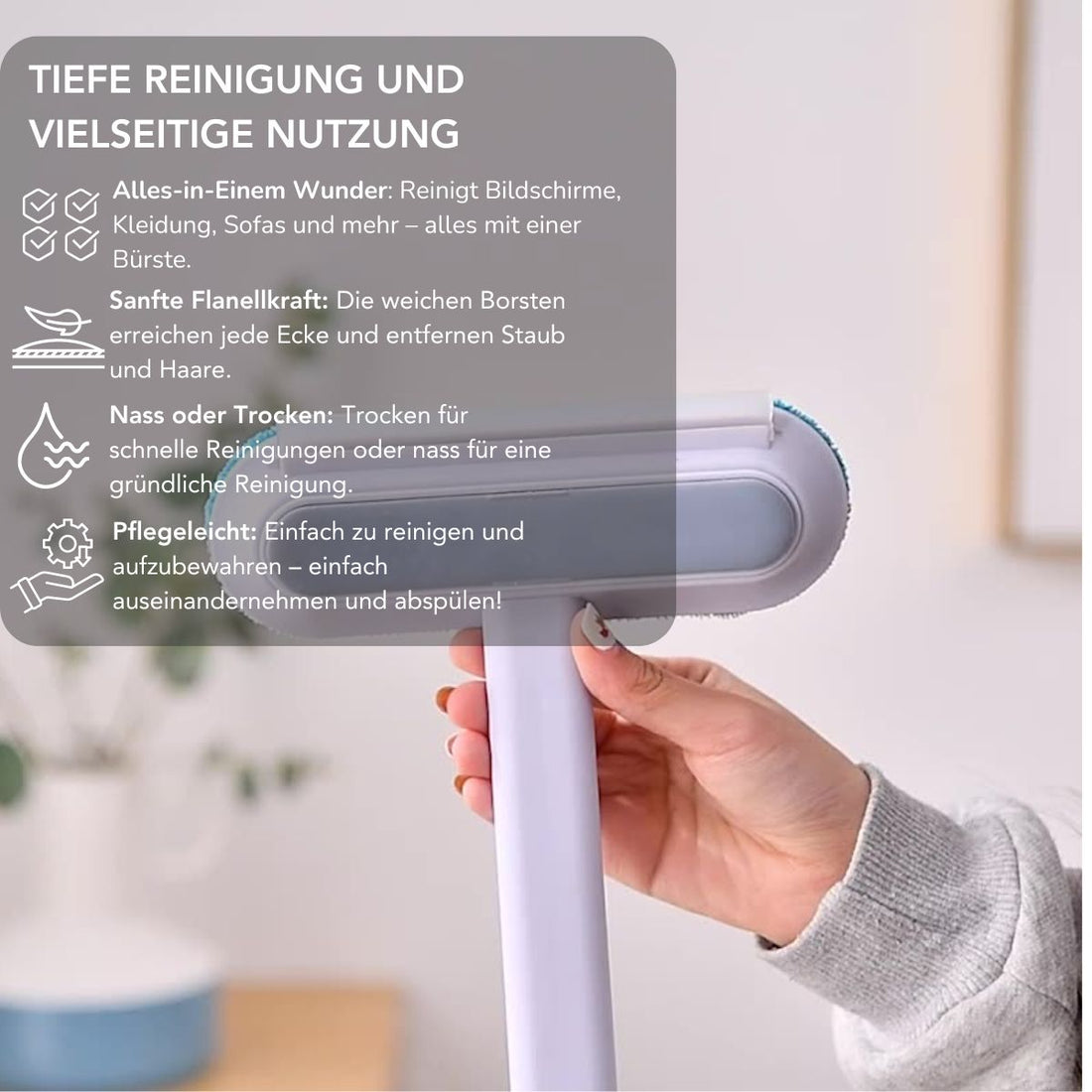 Serenosole™ FlexiBrush | Haare und Flusen mit nur einem Wisch entfernen