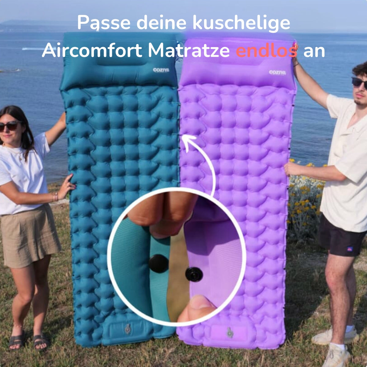 Serenosole™ Cozy AirComfort | Outdoor-Matratze mit integrierter Pumpe!