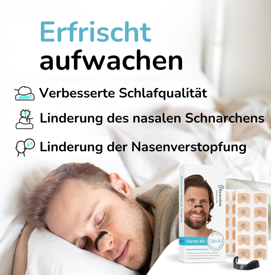 Serenosole™ Starterpaket für Nasenstreifen | Verbessere deine Schlafqualität und deine Gesundheit (10+5 GRATIS)