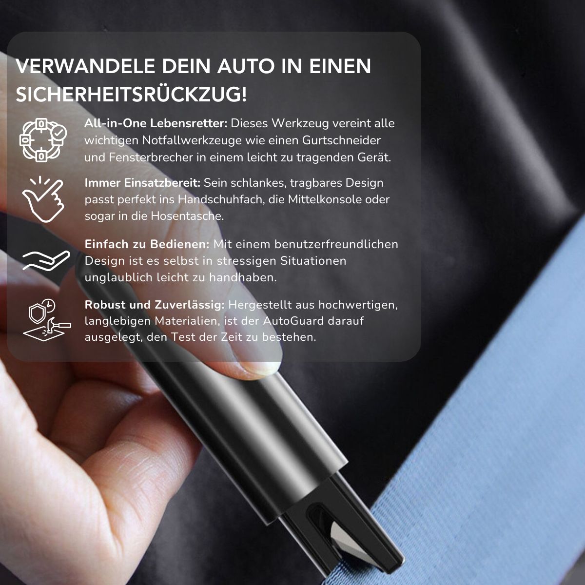 Serenosole™ AutoGuard SicherheitsSchlüssel Auto | Deine ultimative Notfallrettung (1+1 GRATIS)