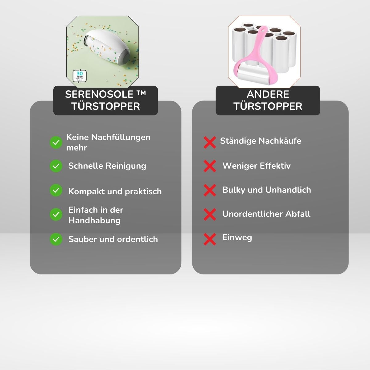 Serenosole™ Sticky Wiederverwendbare Roller | Keine Verschwendung, leicht zu reinigen | Effektivster Fussel- und Haarentferner 2024