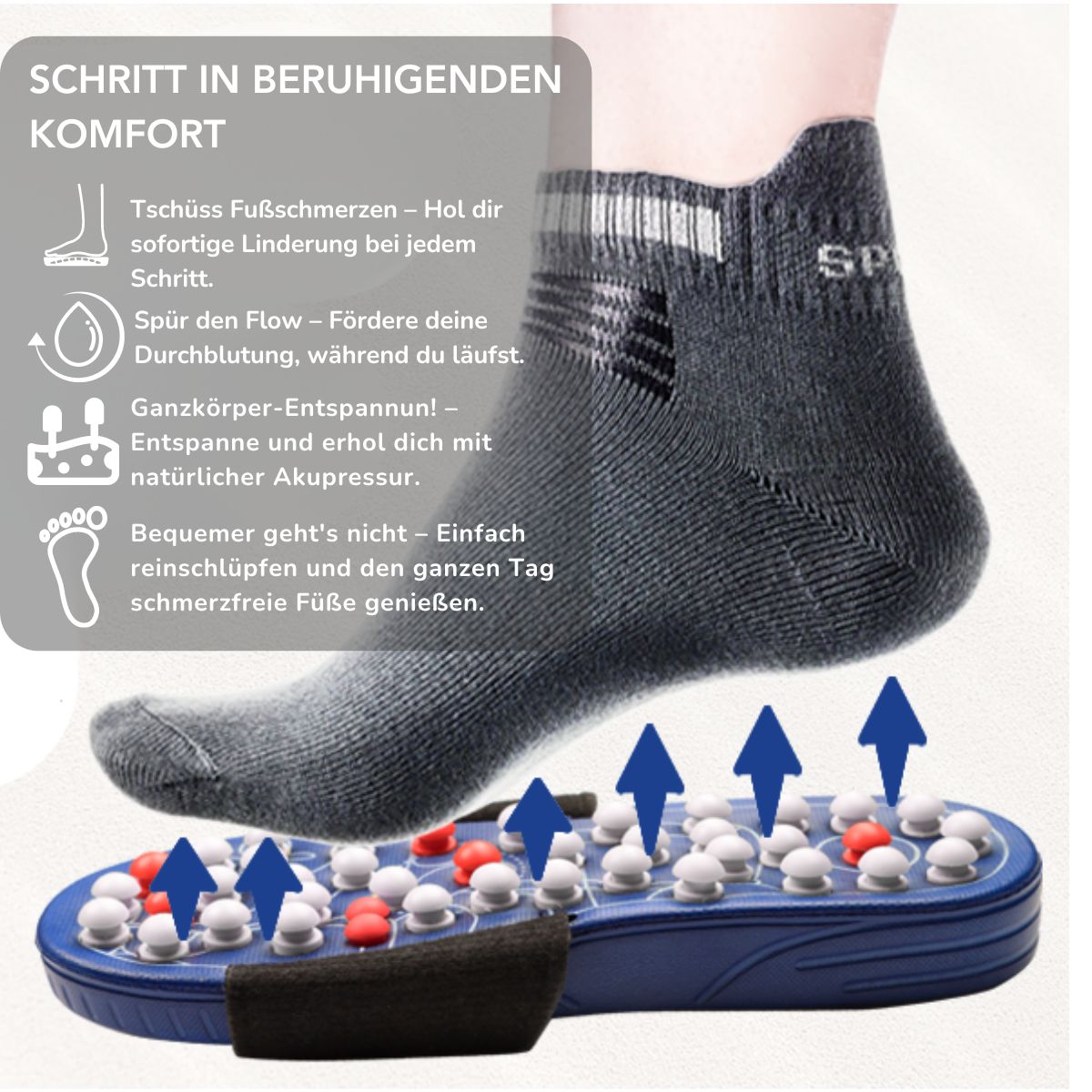 Serenosole™ SootheSteps Akupressur-Hausschuhe | Verwöhne deine Füße täglich | Die besten Fußmassage-Slipper 2024 (1+1 GRATIS)